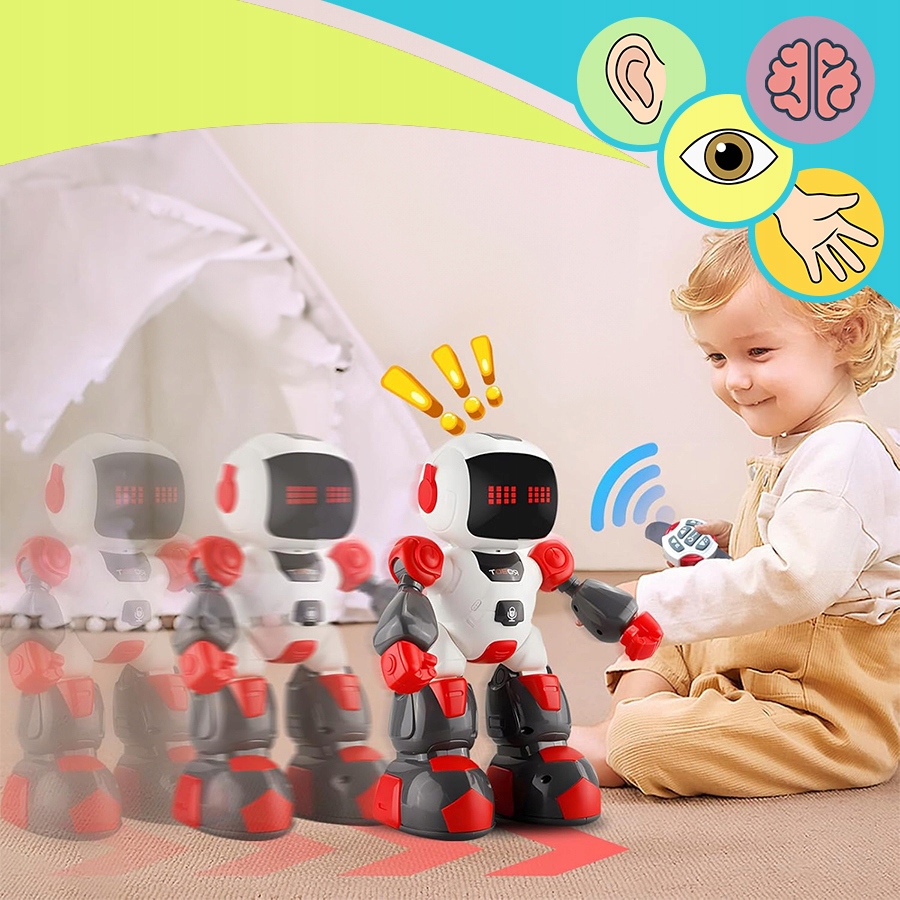 ZDZDALNIE STEROWANY ROBOT NA PILOTA RC DŹWIĘK ŚWIATŁA NAGRYWANIE INTERAKTYW Marka Stator