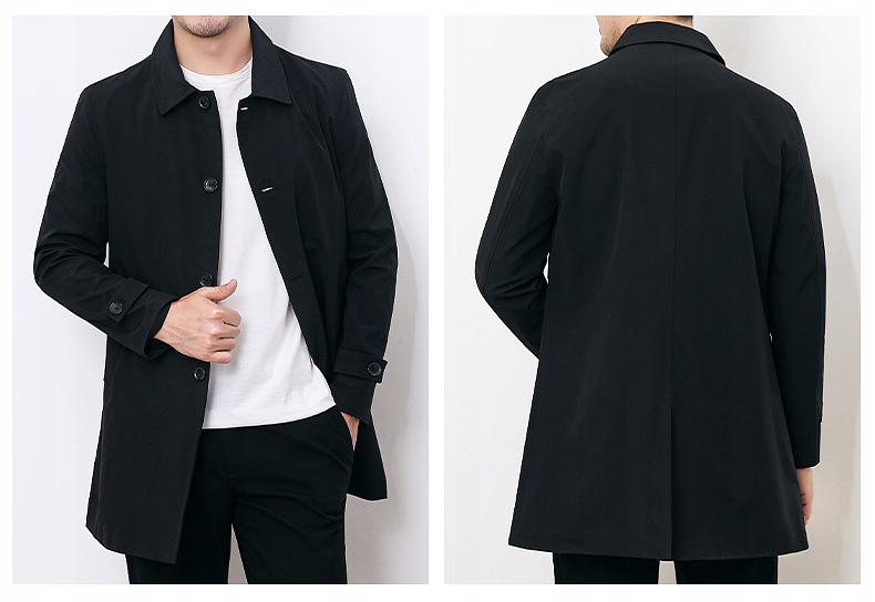 MĘSKA WIOSENNA PŁASZCZ PARKA BIZNESOWA ELEGANCKA Materiał dominujący poliester