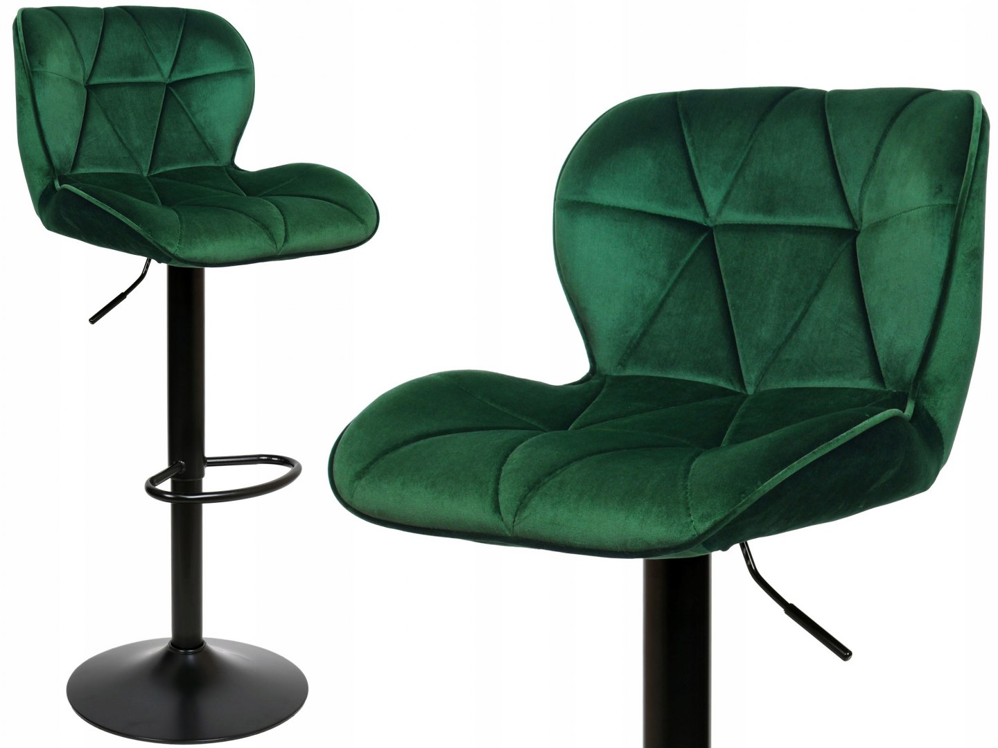 Barová židle Grappo Black zelená Velvet