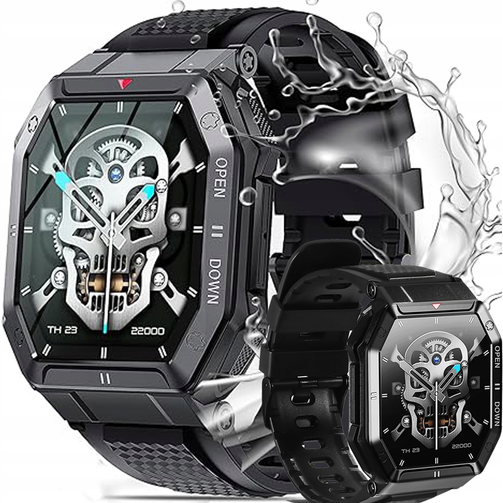 Smartwatch Męski Militarny Wodoodporny z Rozmowami Polskie Menu Amoled Bateria 350mAh