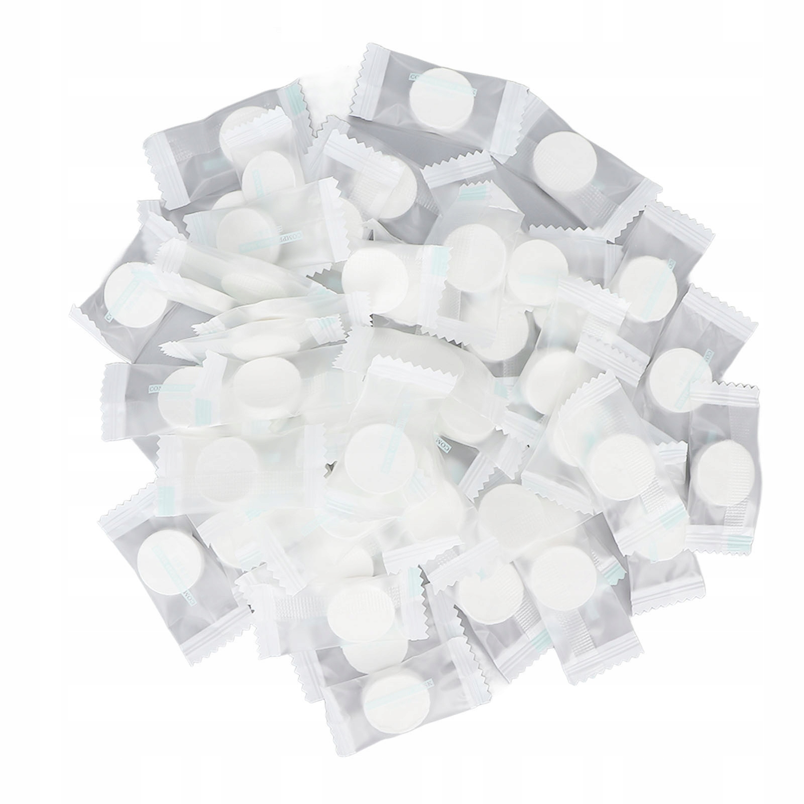 JEDNORAZOWE SKOMPRESOWANA MASECZKA W PŁACHCIE TABLETCE 100SZT. Marka bez marki