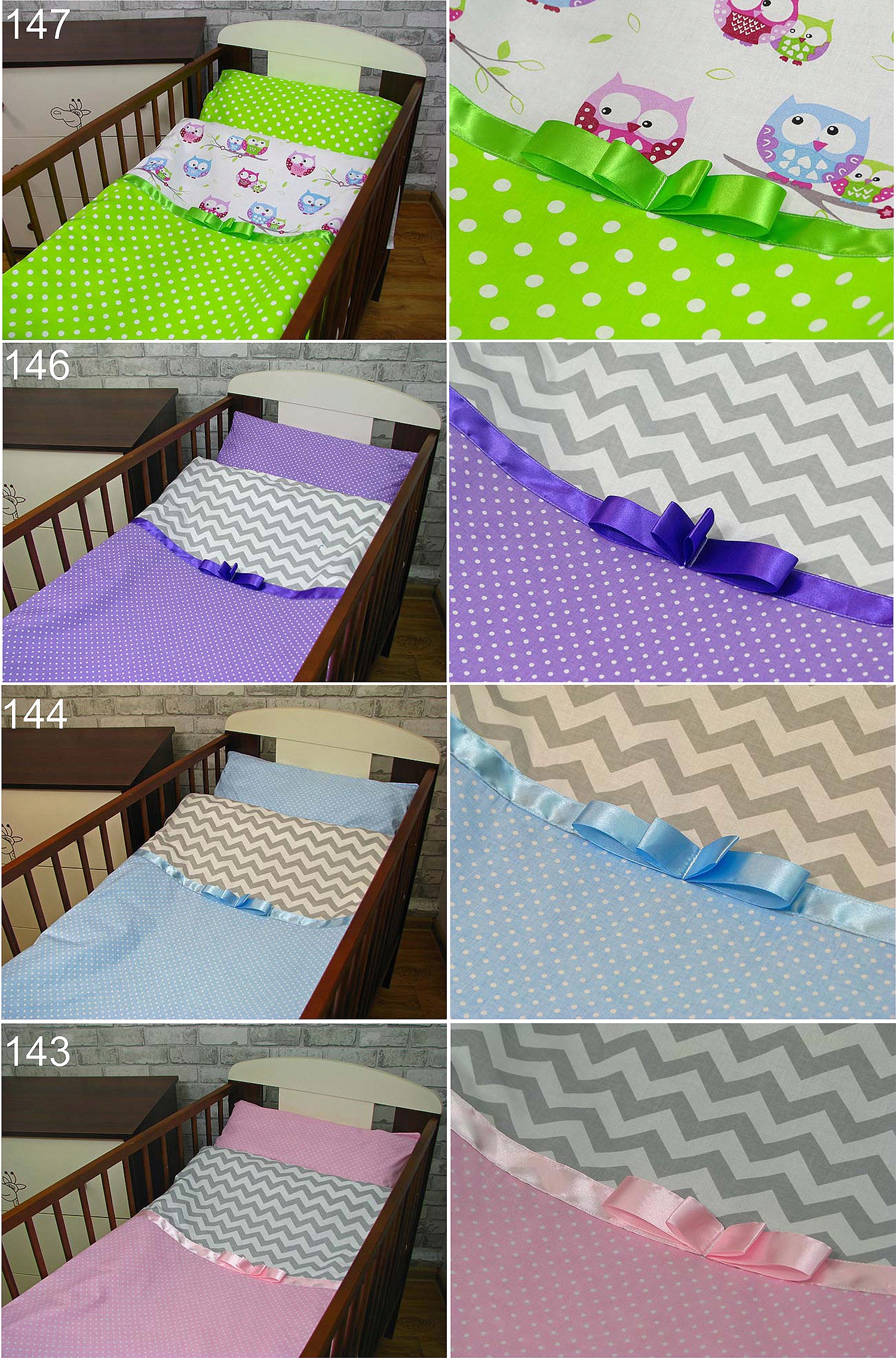 2 el. 90x120 Pościel z kokardką bawełna, poszewki Marka inna marka