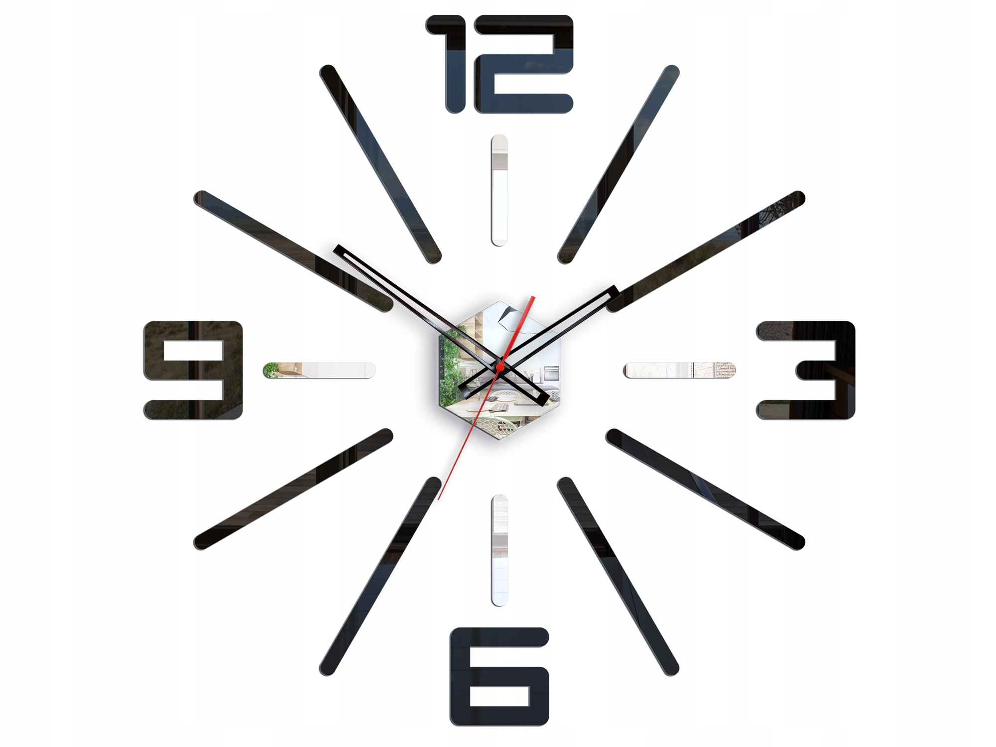 Nalepovací nástěnné hodiny velké moderní akrylové na zeď do obývacího pokoje Loft