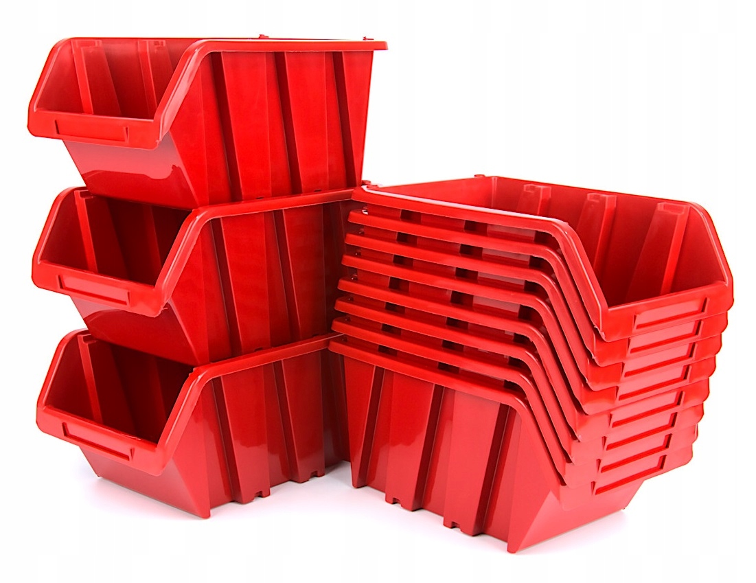 20x Kuweta Narzędziowa Pojemnik Magazynowy Otwarty 15x10x70 Czerwony Kolor dominujący czerwony