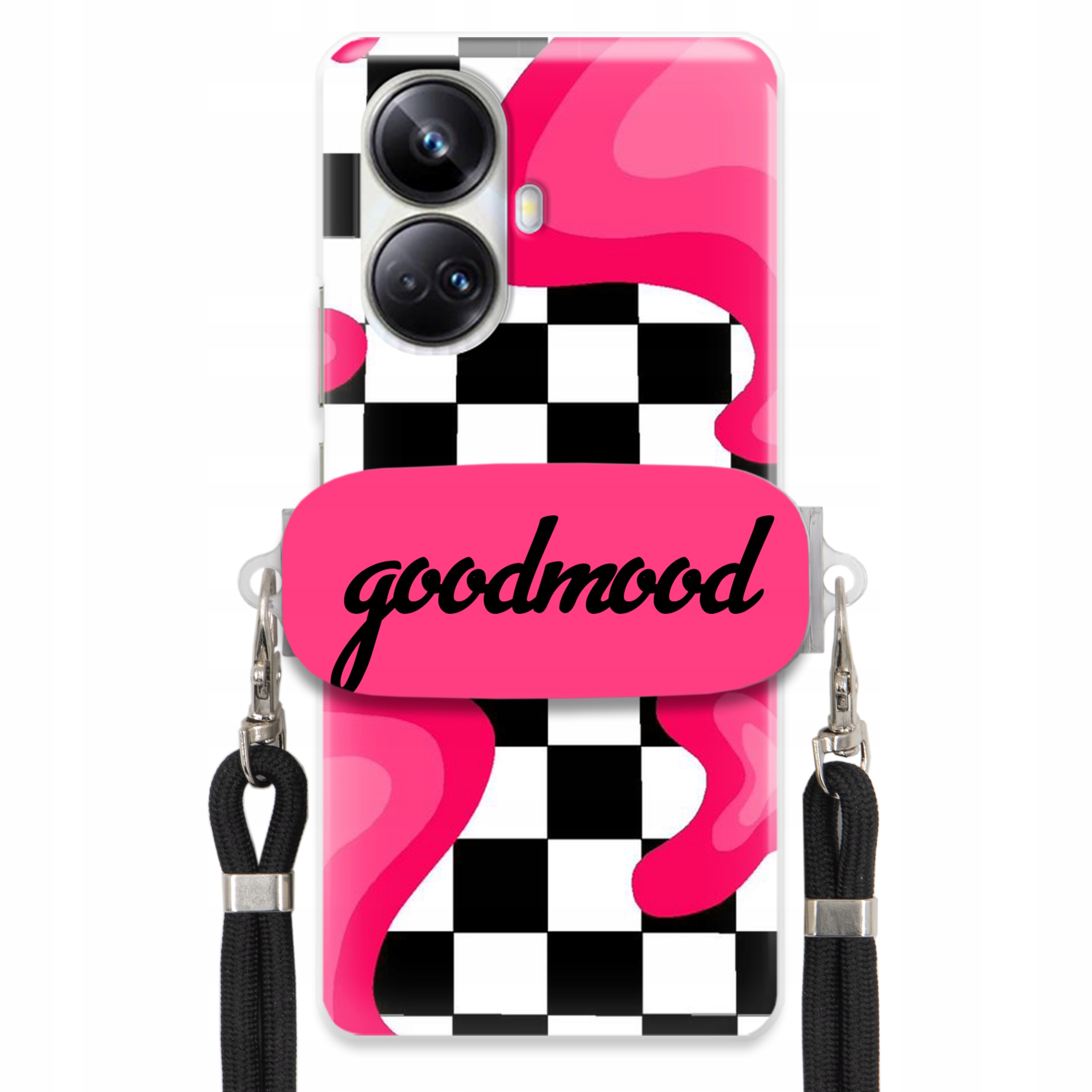 Pouzdro Pro Realme 10 Pro Plus 5G Sada Case Držák Na Vodítko Černá Módní Splash