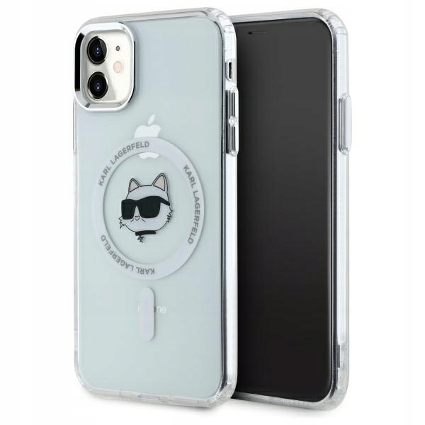 Pouzdro Karl pro Lagerfeld KLHMN61HLSCHH iPhone 11 Xr 6.1" bílá/bílá hardca