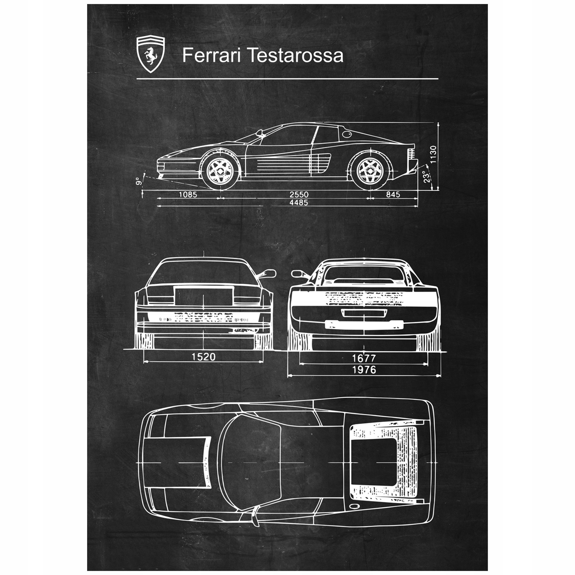 

Plakat Ferrari Testarossa Retro Patent Schemat