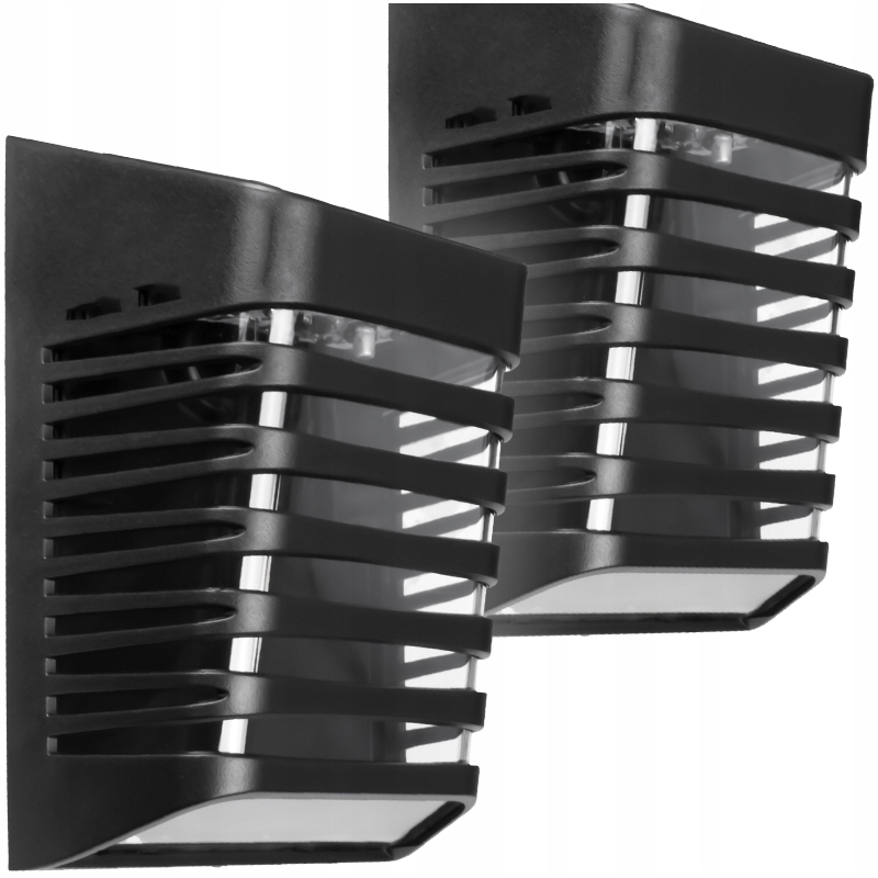 2x Solarna Lampa Led Czujnikiem Zmierzchu Ścienna Elewacyjna Kinkiet Ogród