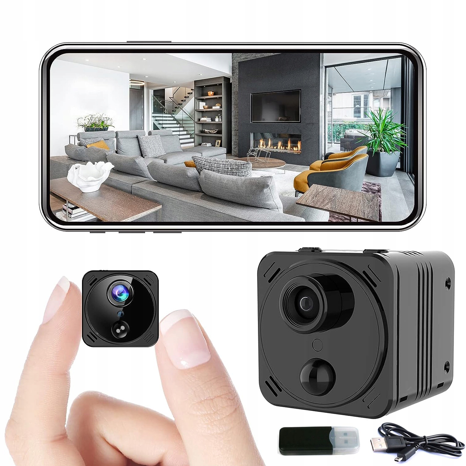 Mini Kamera Dyskretna Przenośna Full 4K Hd R8 Wifi