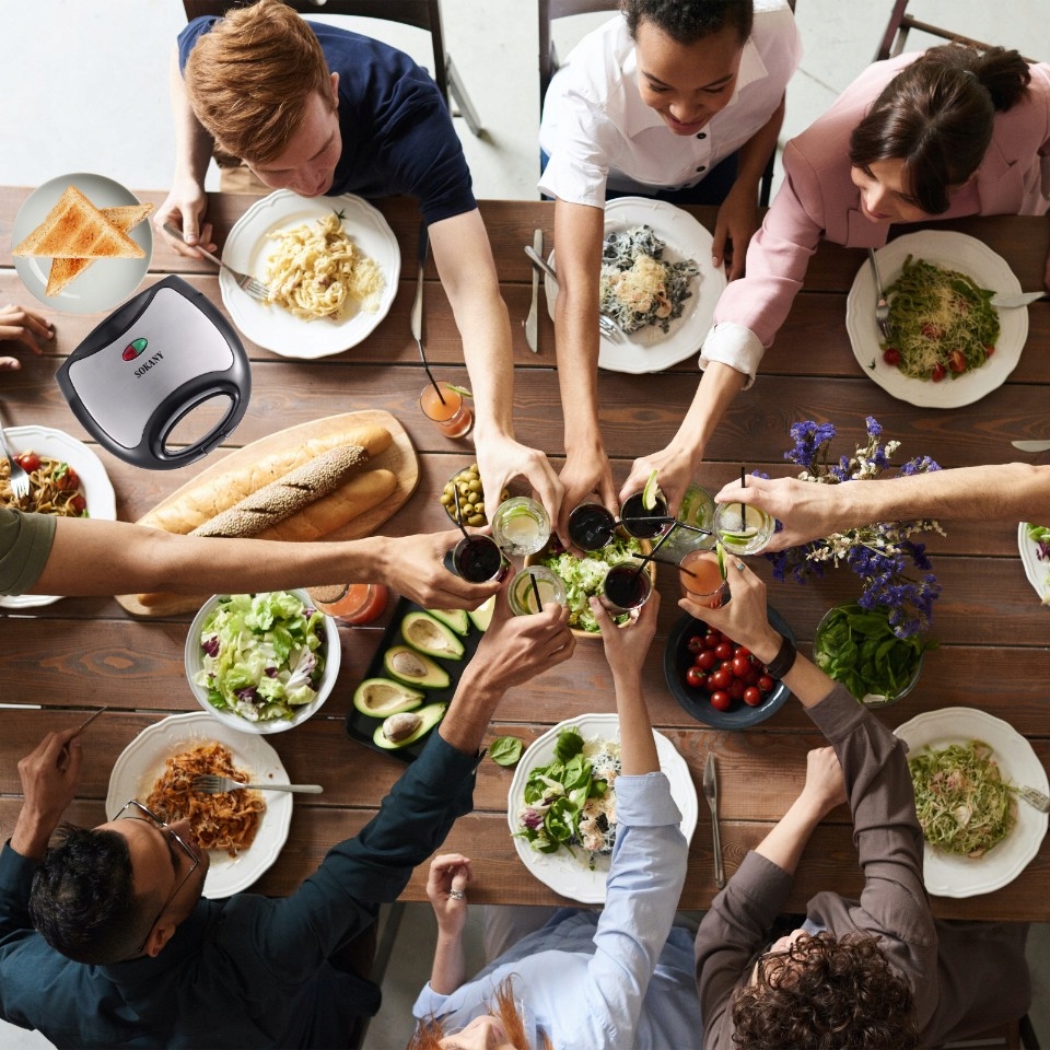 TOSTER OPIEKACZ DO KANAPEK TOSTÓW SANDWICH MOCNY Komunikacja lampka kontrolna