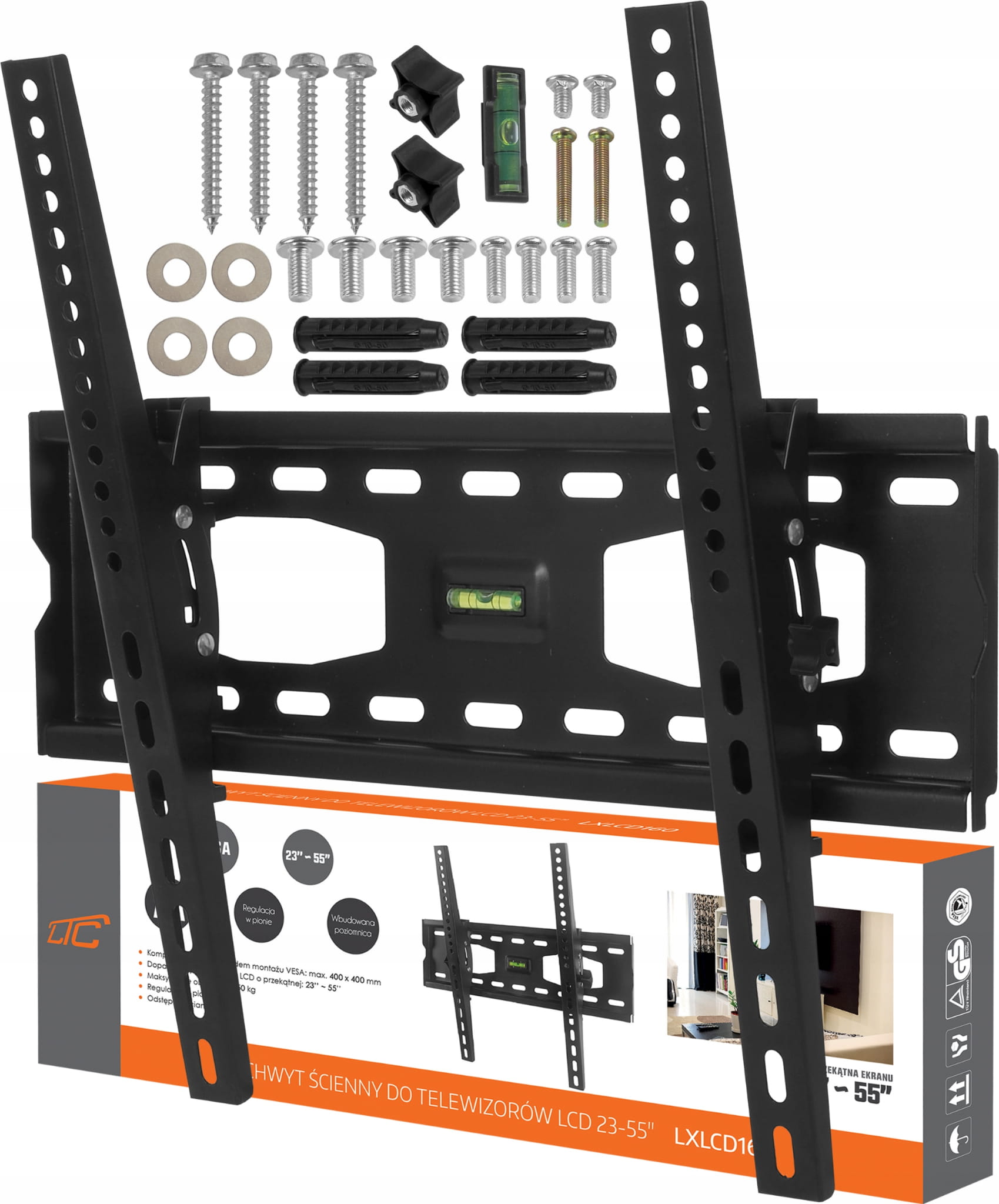 Uchwyt Mocowanie Telewizora Monitora 26 do 55 cali TV 50kg LCD LED Uchylny