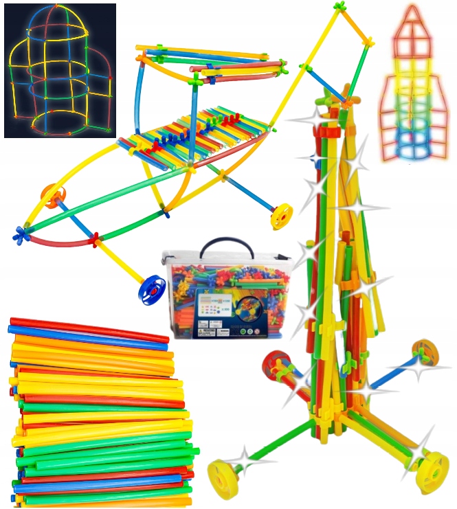 

Klocki Słomki Fluoroscencyjne 1000el konstrukcyjne