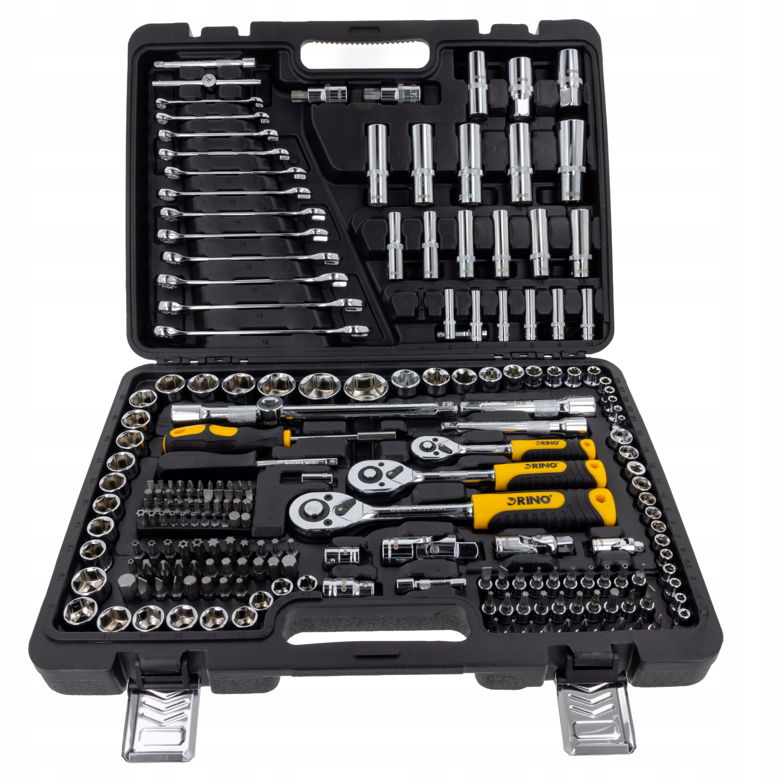 Velká sada nástrčných klíčů 216 dílů Rino – kufr, bity, ráčna