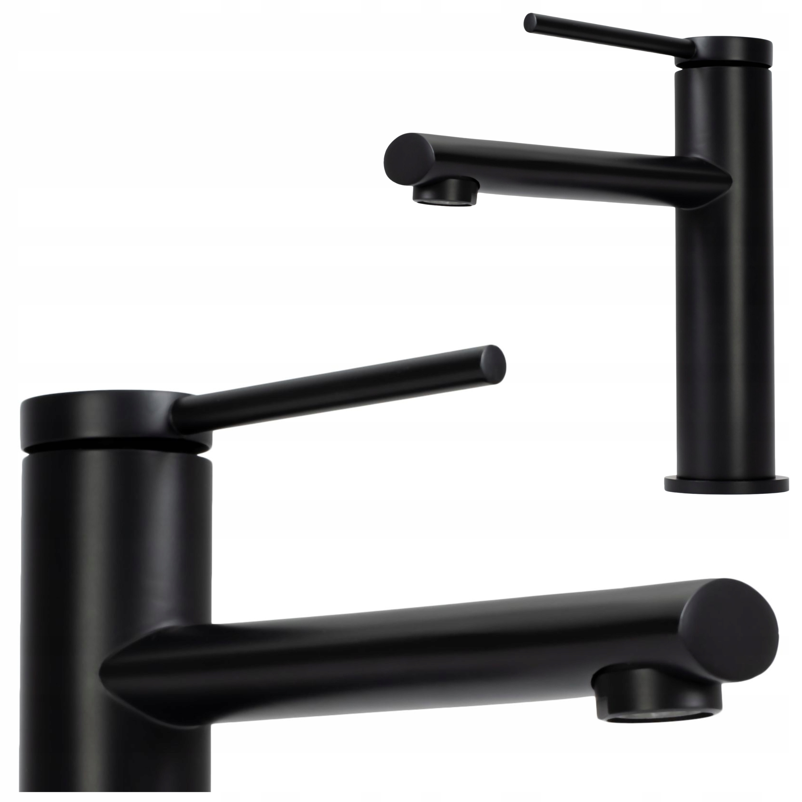 Umývadlová batéria čierna, nízka, matná pre umývadlo Rea Okrúhla Oval Black