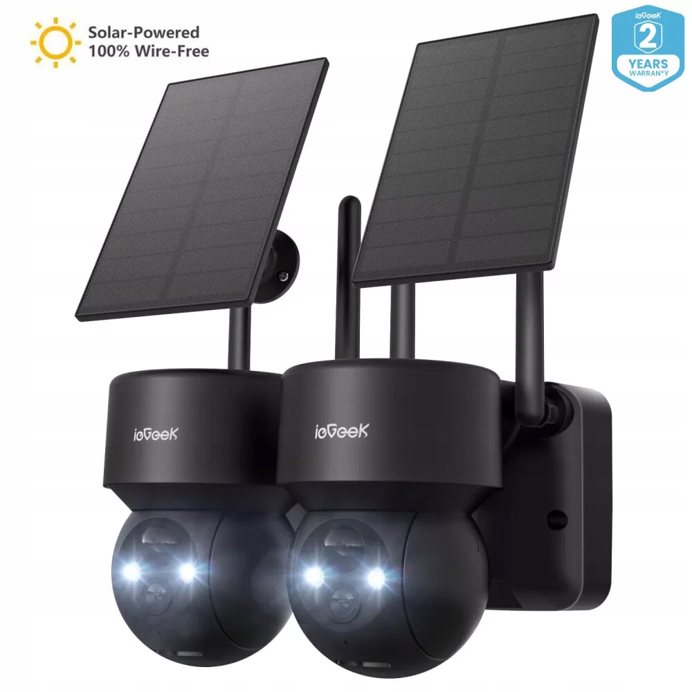 2X Solární Wifi Kamera 2K Smart Venkovní Otočná Ip Bezdrátová Alarmová Kamera