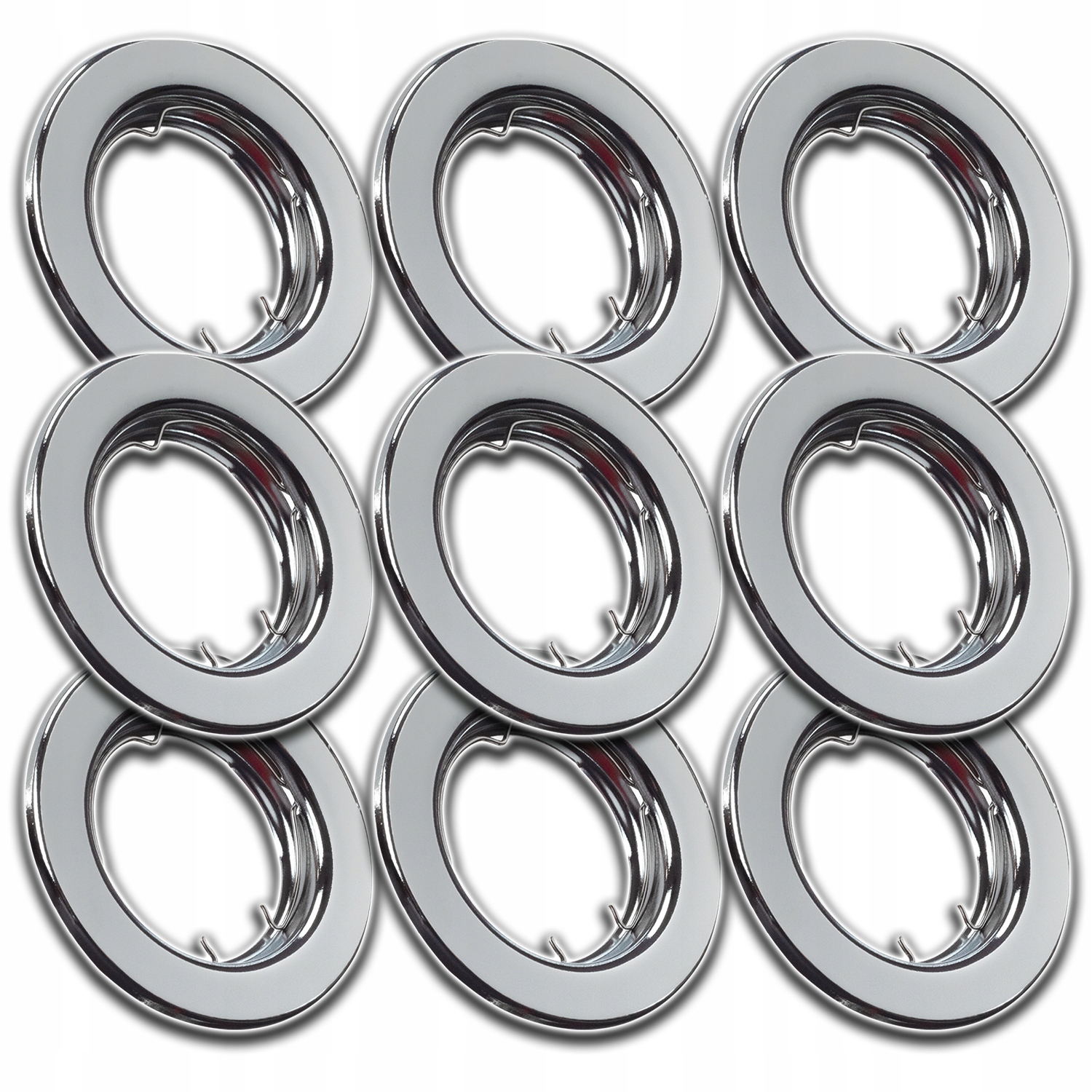 9 x Hliníkové Stropní Svítidlo Podomítkové Očko Na Strop Chrom