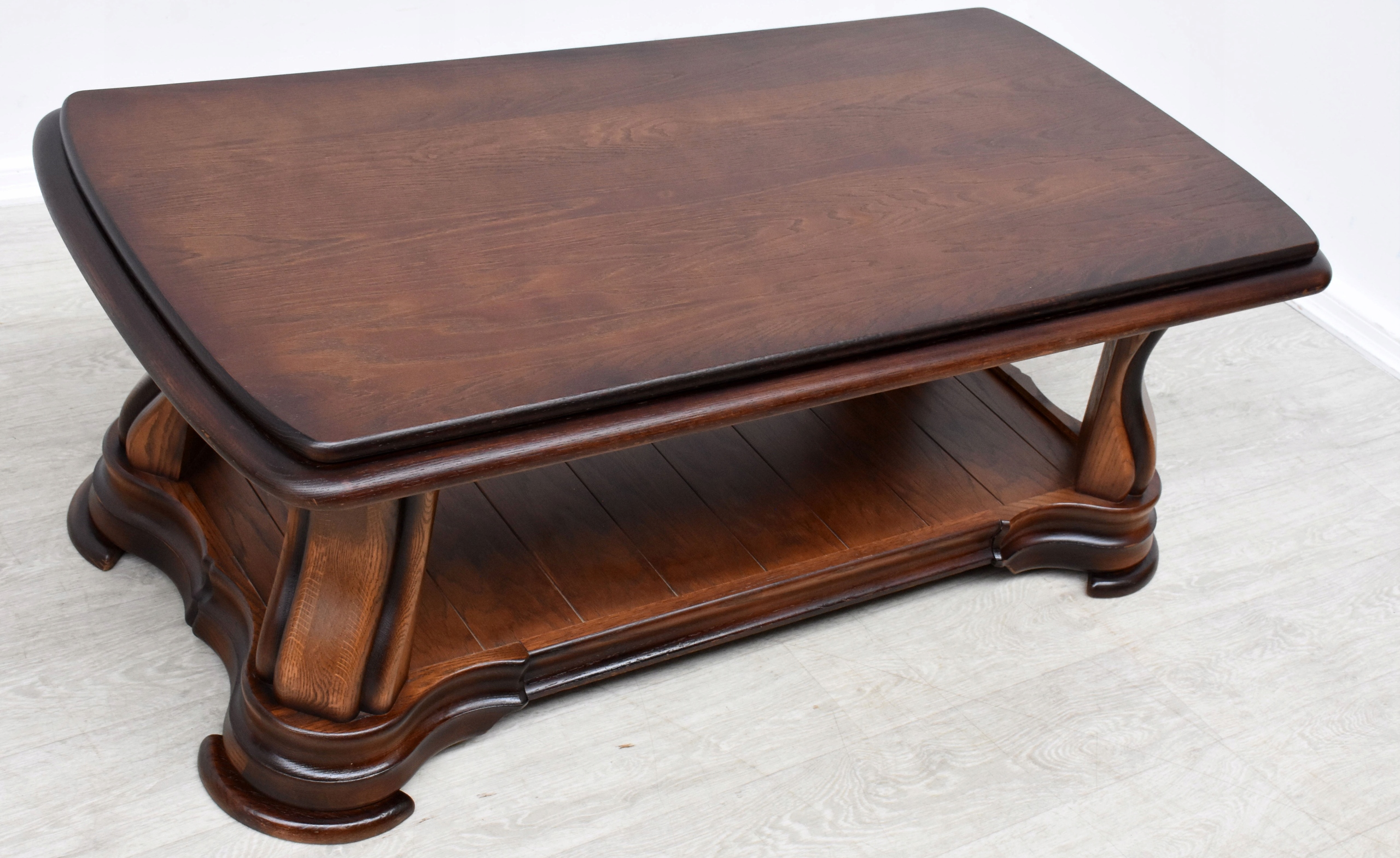 STYLOWA DĘBOWA ŁAWA MASYWNA, STOLIK, h50x136x65cm