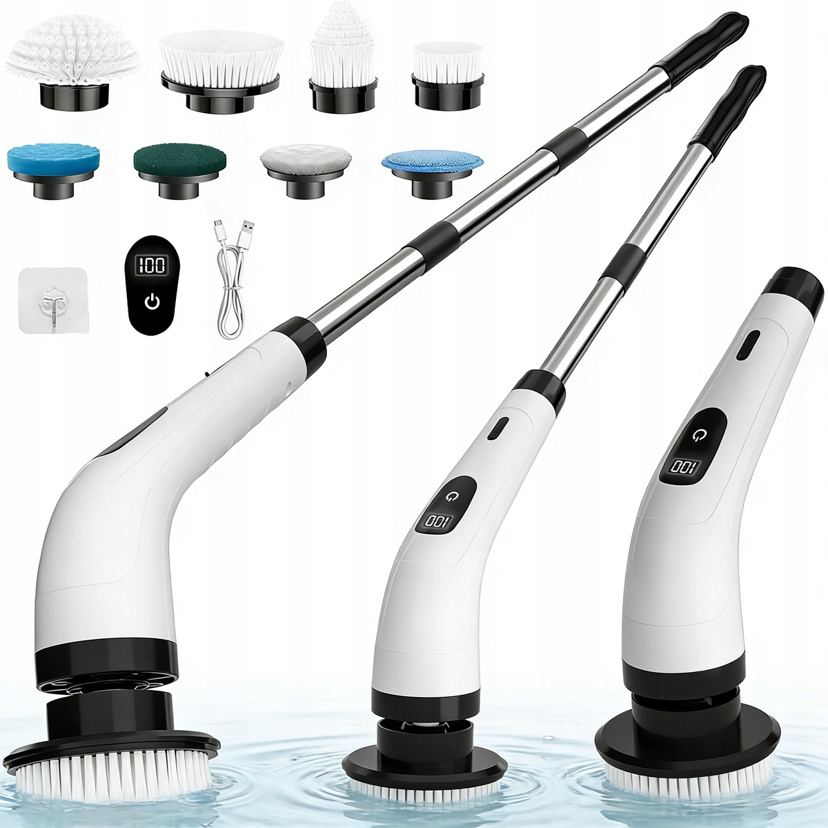 Levně Elektrický Rotační Kartáč Na Čištění Vany, Podlaha, Dlaždice 9V1