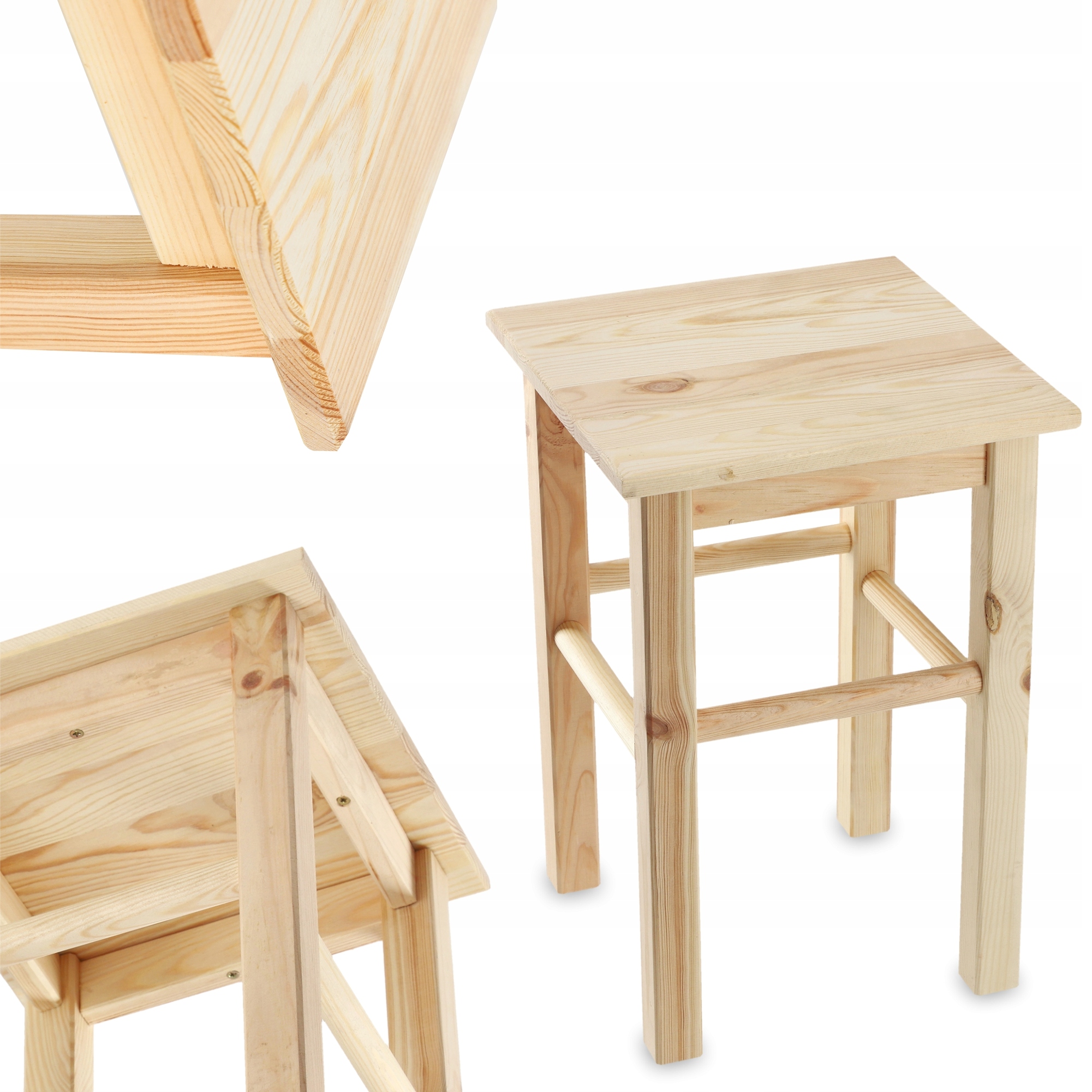 

Taboret Drewniany Kuchenny Stołek Solidny 43,5 cm