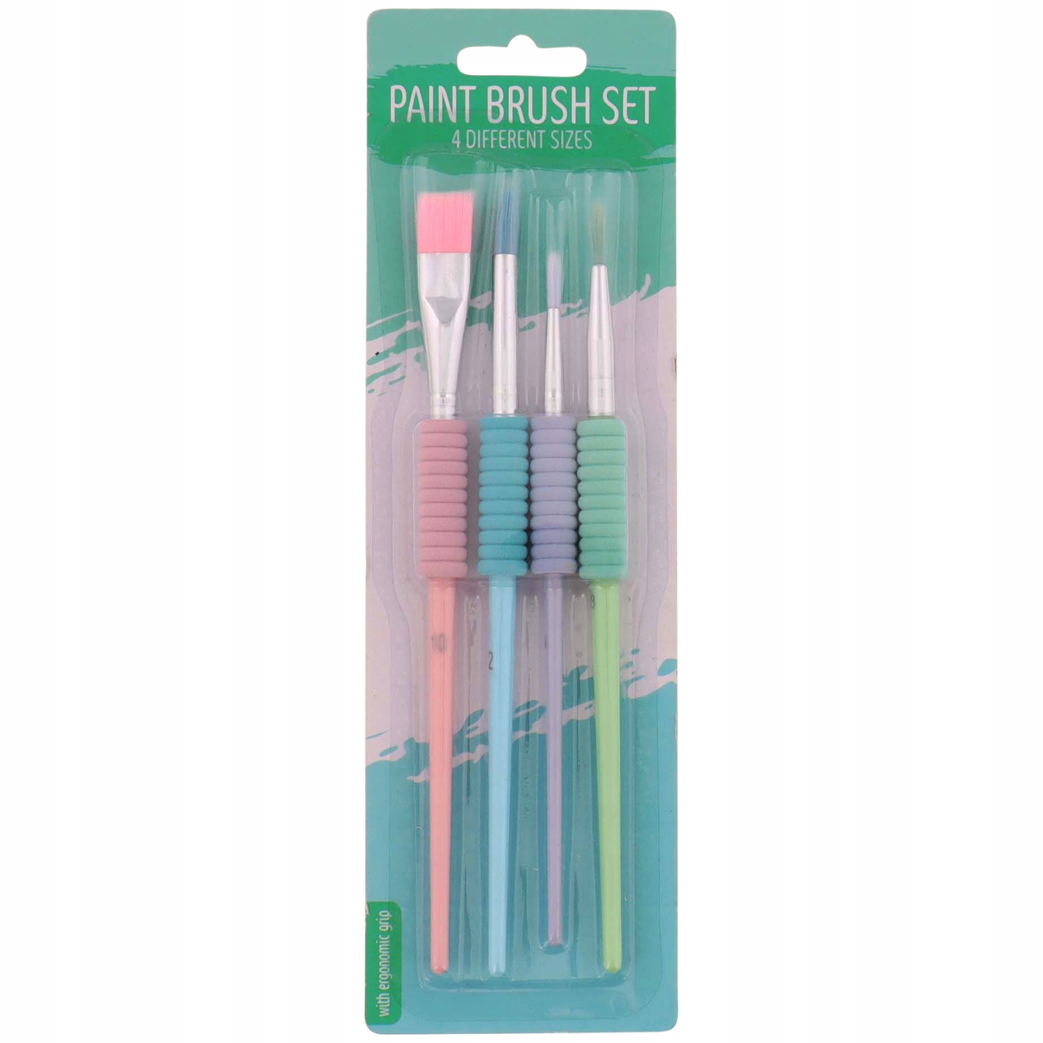 PĘDZLE ZESTAW 4 SZT PASTELOWE RÓŻNE RODZAJE KOLORY PAINT BRUSH SET 909 EAN (GTIN) 8712417723909