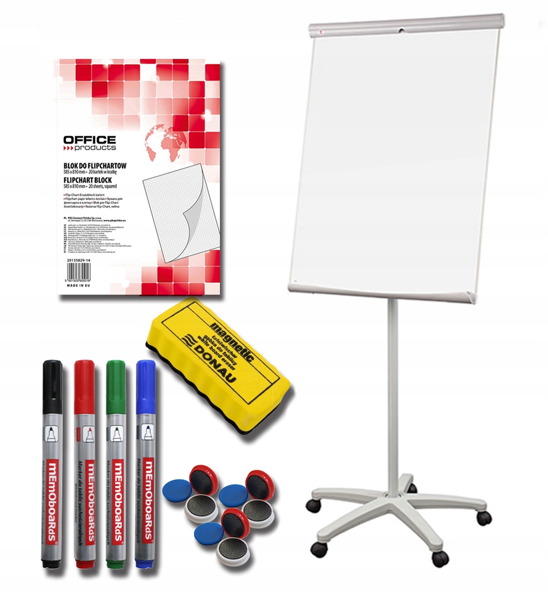 

Flipchart na kółkach Tablica magnetyczna 100x70 cm