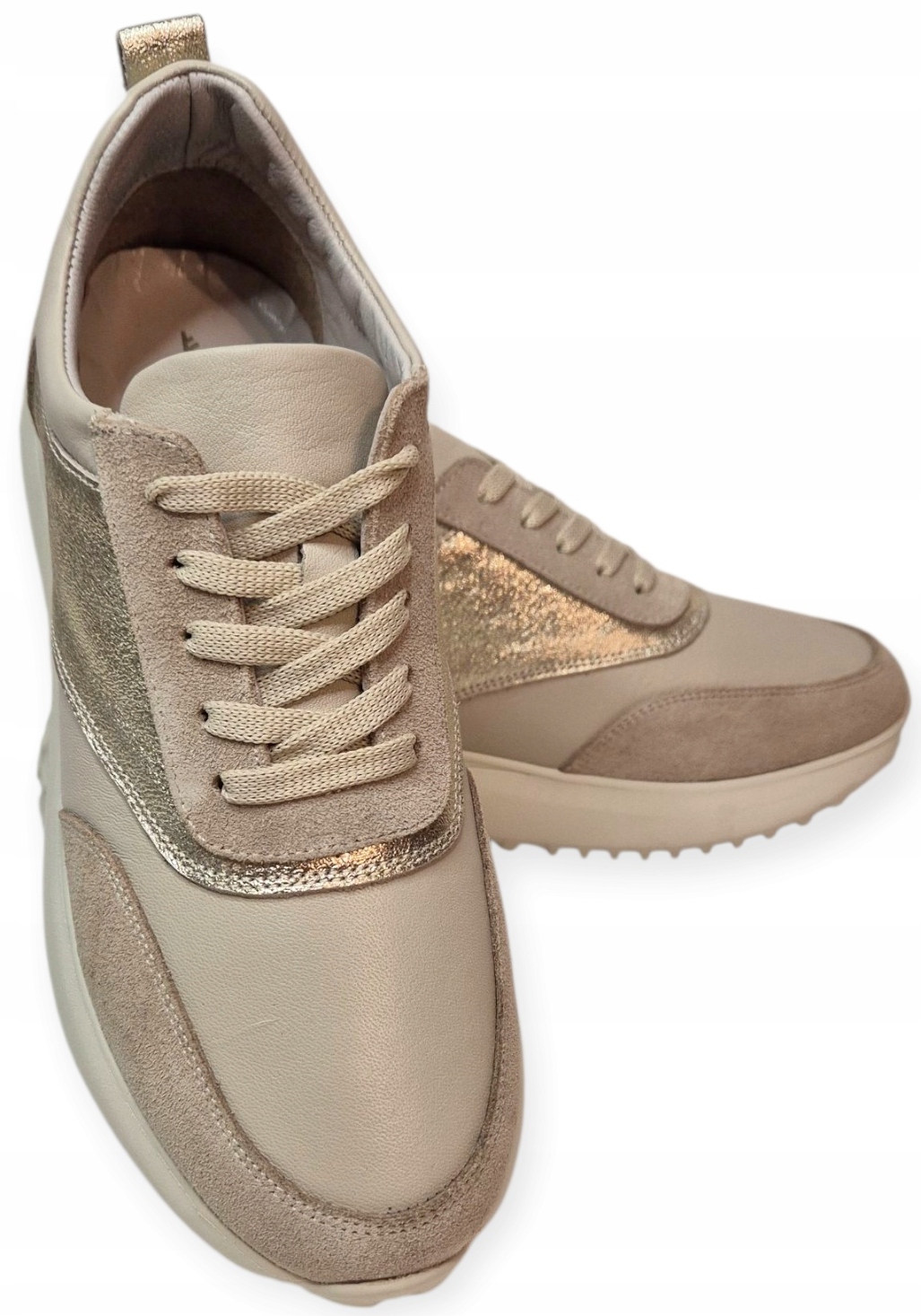 Modo 902-10 Béžovo-zlaté lehké tenisky/kůže vel. 38