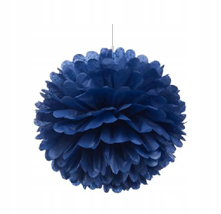 Pompon POMPONY z bibuły KULA 25 cm granat