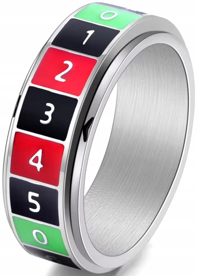 Stříbrný Antistresový Prstýnek Kasino Ruleta Prsten proti Stresu a Úzkosti