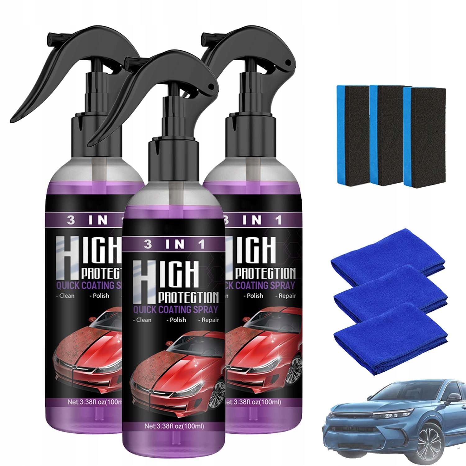 3Szt Nano spray do naprawy zarysowań samochodowych Nano spray do naprawy