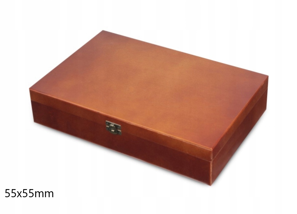 Kufřík Dřevěný Na 75 Mincí Mince 55x55mm