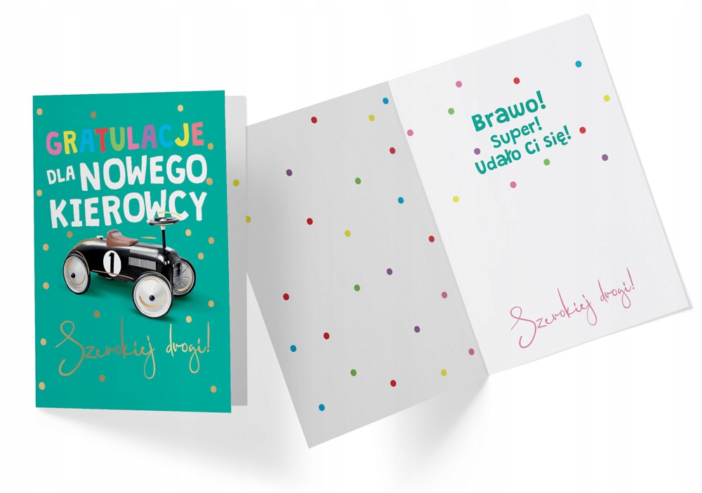 

Karnet z Gratulacjami zdania prawa jazdy