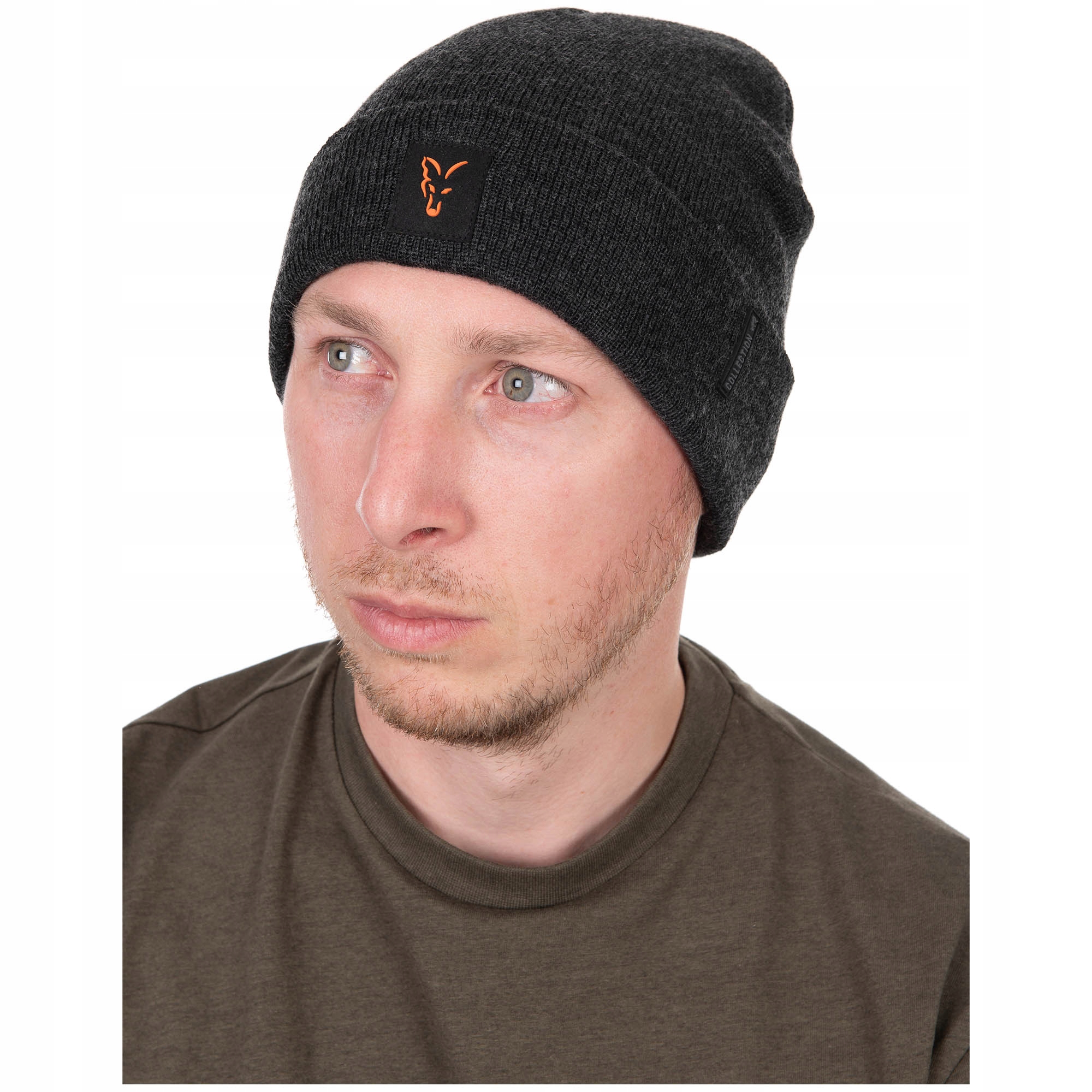 Czapka Fox Collection Beanie Black Orange