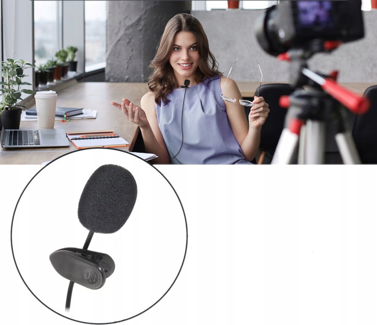 MIKROFON Z KLIPSEM DZIENNIKARSKI VLOGOWY YOUTUBE Kod producenta EH178