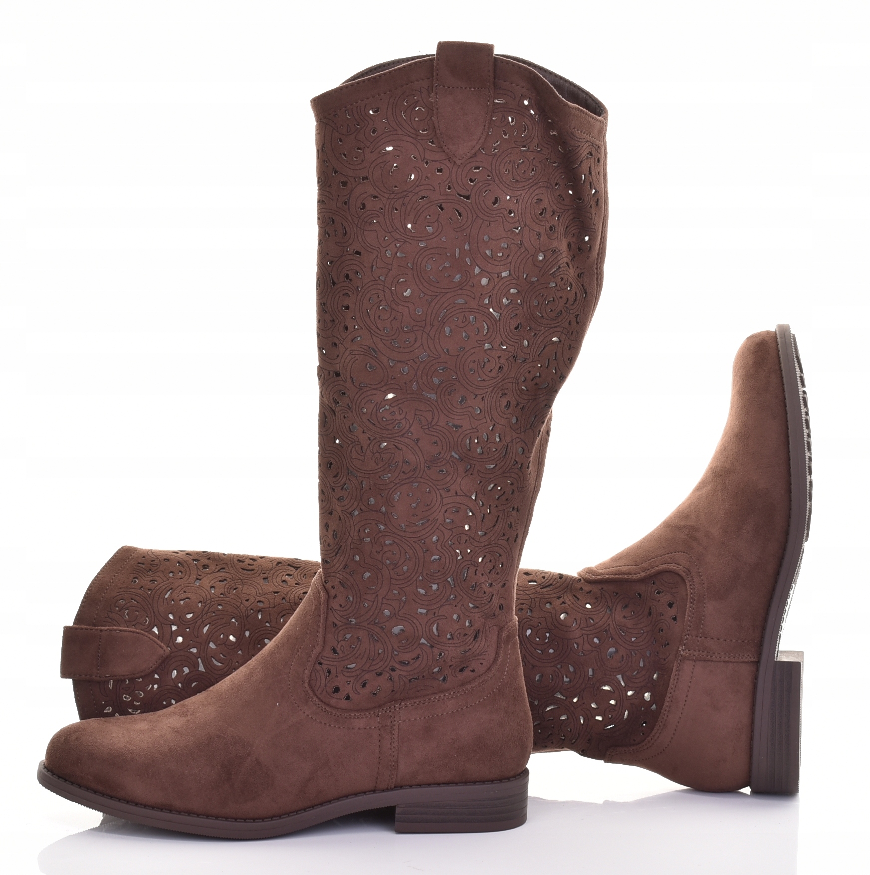 Elegantní Dámské Semišové Kozačky Před Kolena