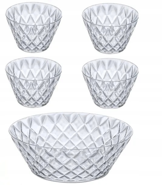 

Koziol Crystal zestaw miska 4 miseczki+ 2 łyżki