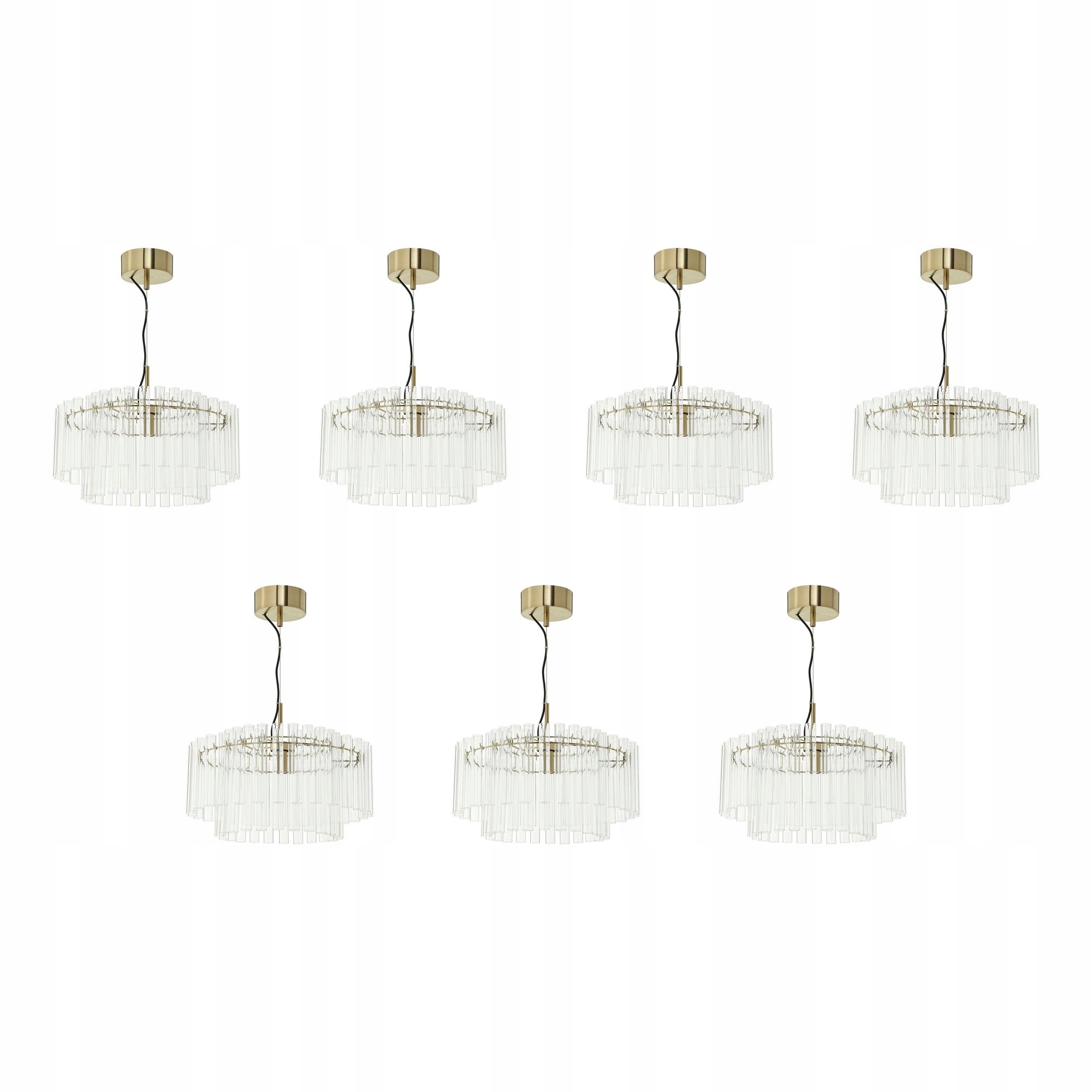 7 szt. Lampa wisząca Stockholm 2025 szkło mosiądz 54 cm