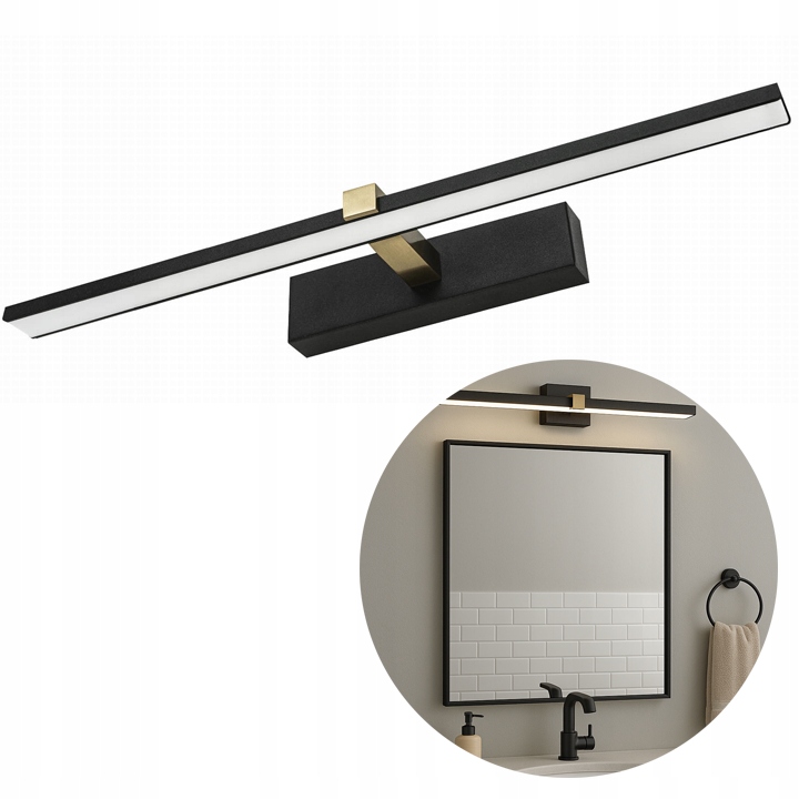 Led Nástěnné Svítidlo Do Koupelny Nad Zrcadlo Obraz 8W 40 cm Černo-zlatý Kov IP44