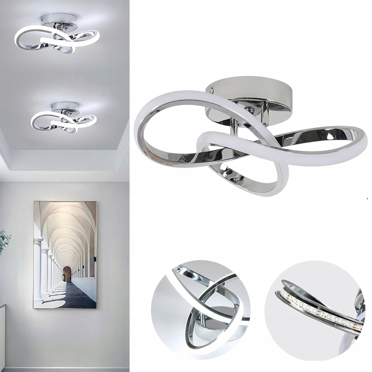 Żyrandol Led Lampa Sufitowa Plafon Nowoczesne Do Salonu 30W