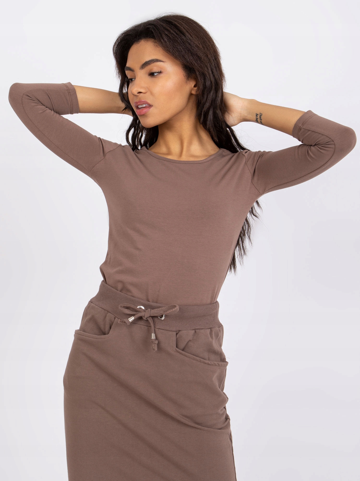 Jasnobrązowa BLUZKA DAMSKA bawełniana MIĘKKA Rozmiar XL