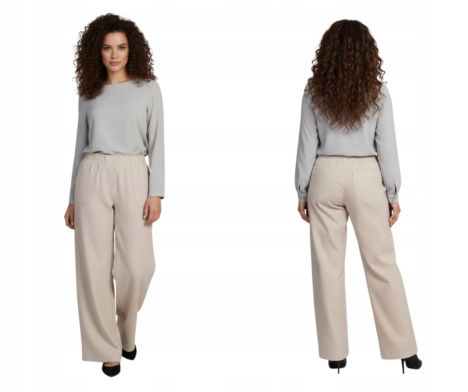 Lněné letní kalhoty Cevlar rovné nohavice, světle béžová barva velikost 42-58