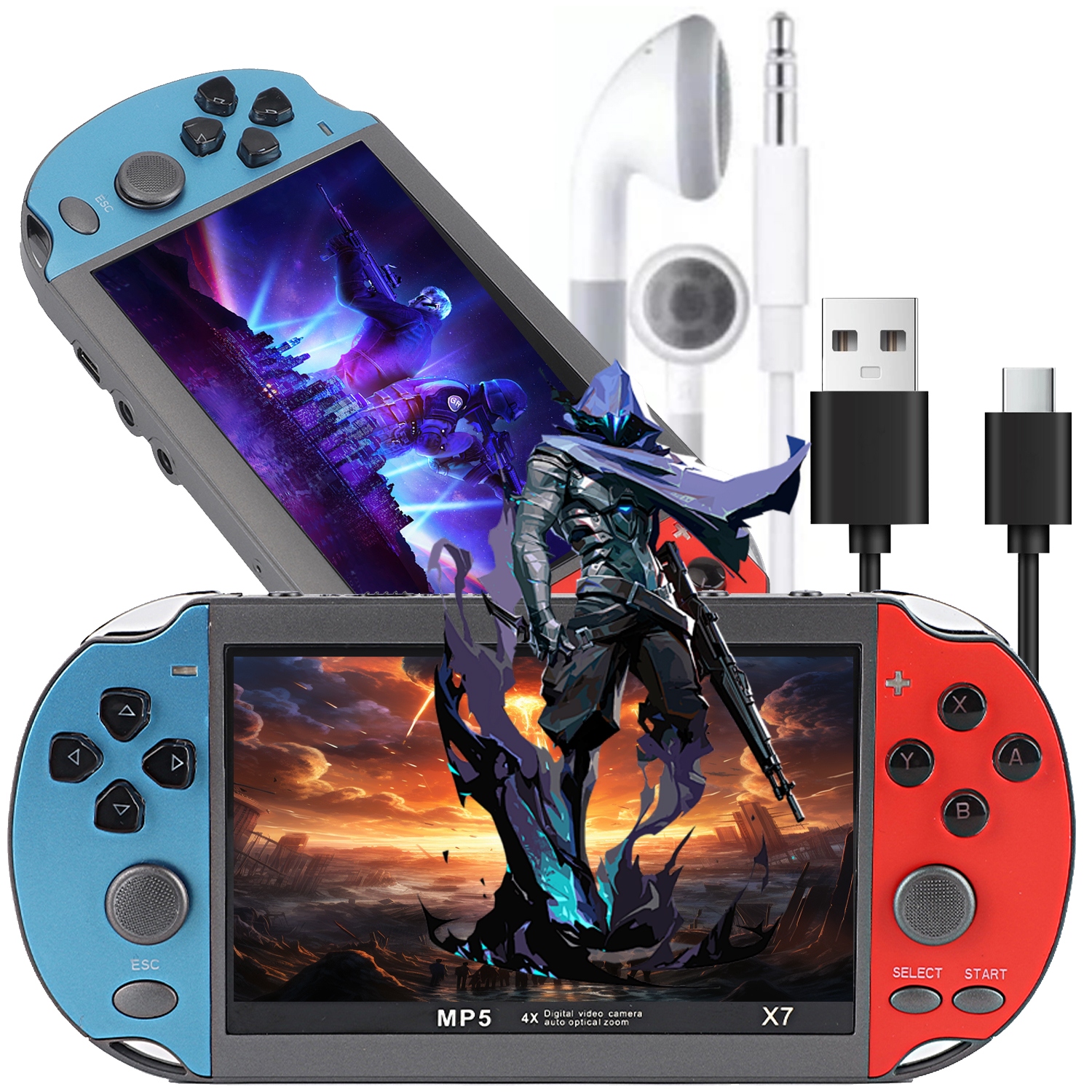Klasyczna Przenośna Konsola Do Gier X7 Z Podwójnym Joystickiem 4,3 Cala