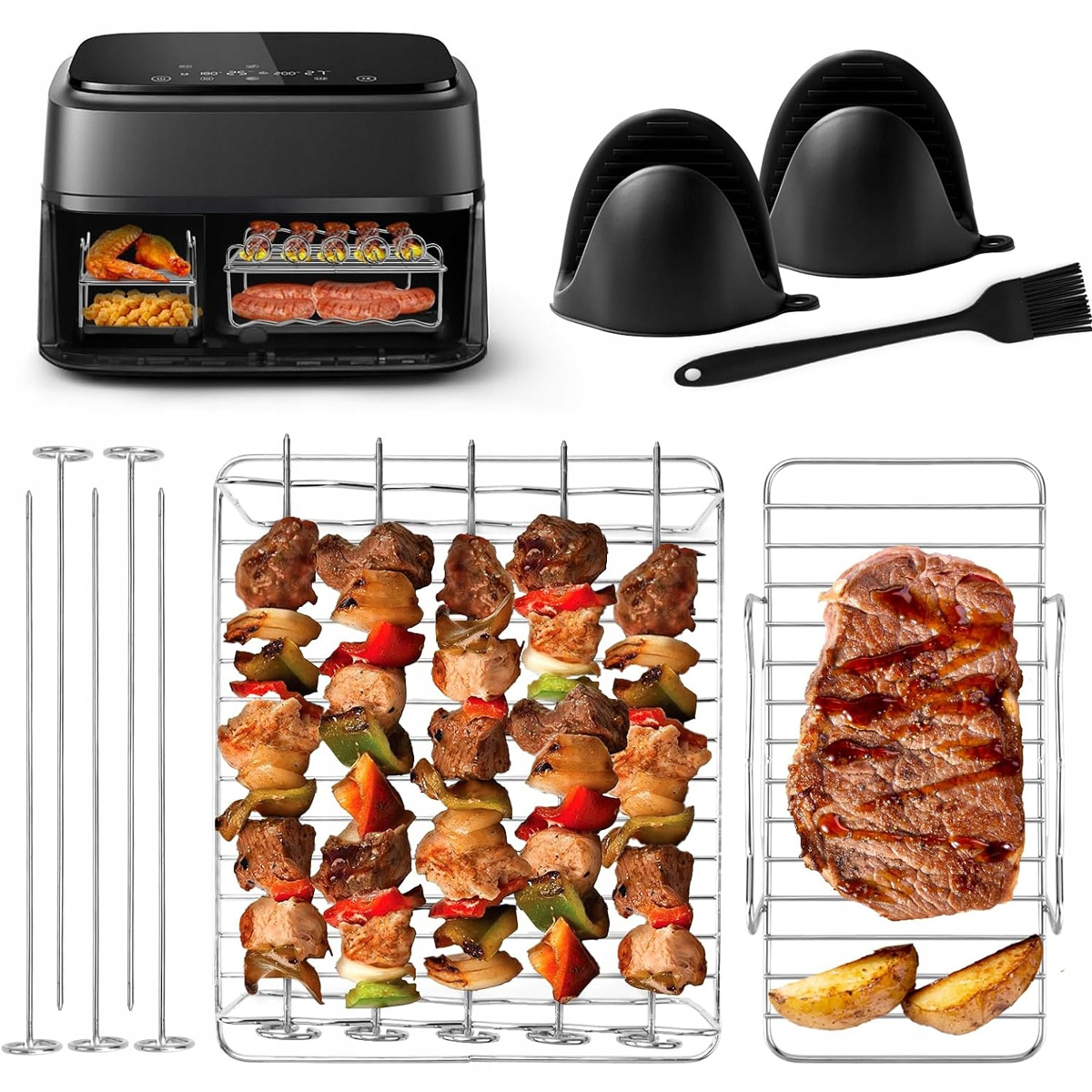 2x Ruszt do Air Fryer Frytkownicy Beztłuszczowej Grill Wkład