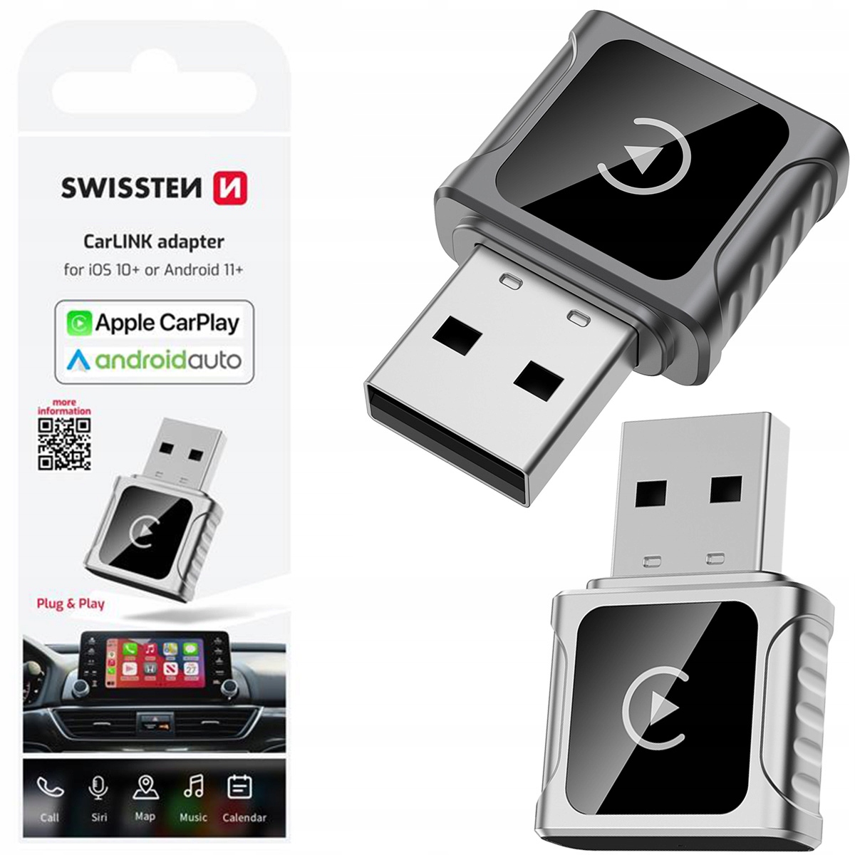 Bezdrátový adaptér Apple CarPlay Android Auto Wi-Fi 5.8 Bluetooth 5.3