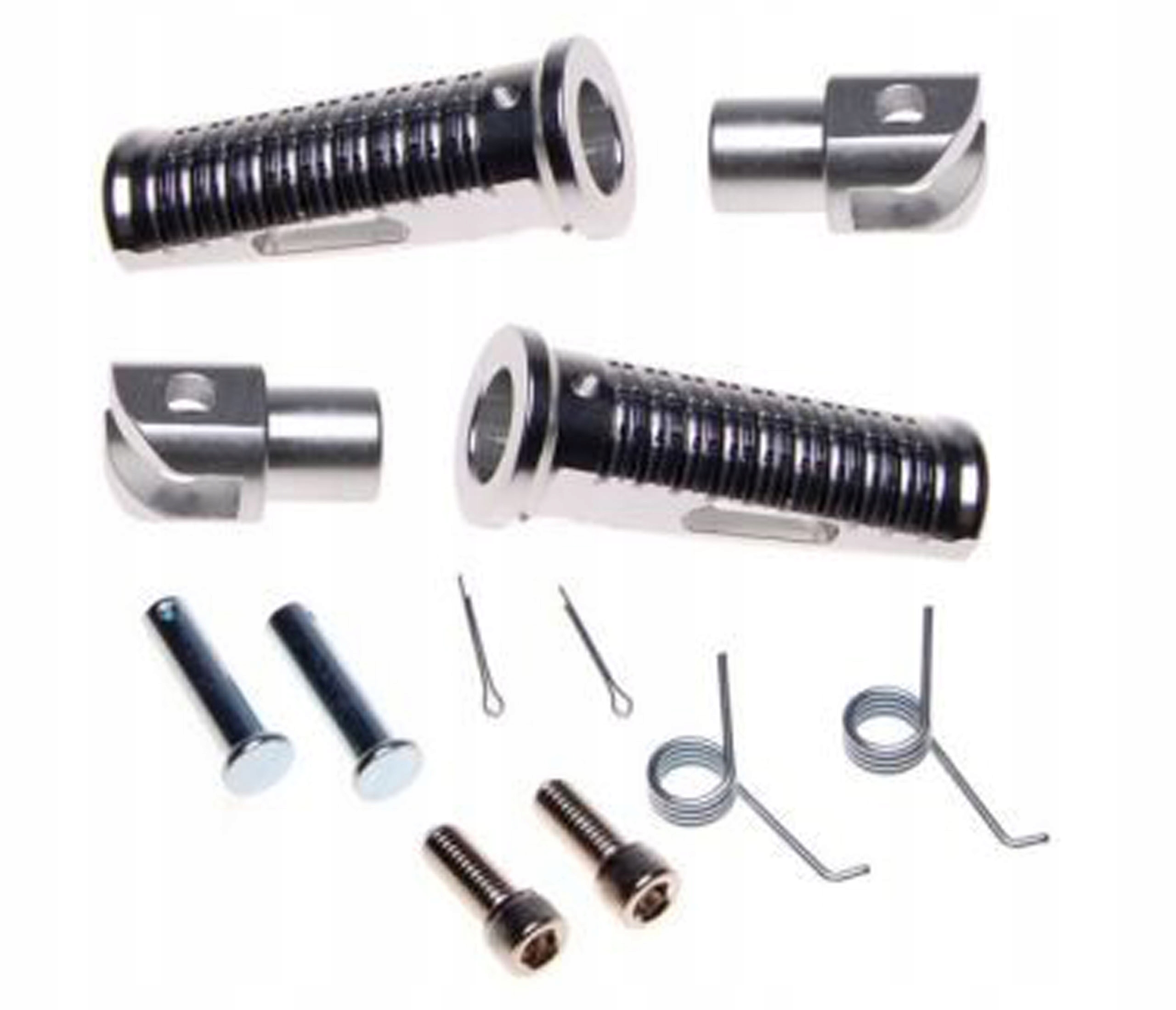 CHOPPER REGULOWANE PODNÓŻKI RYFLOWANE ALU SREBRNE