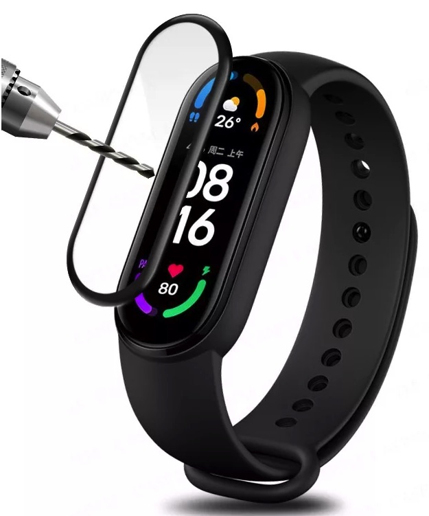 SZKŁO OCHRONNE SZYBKA DO OPASKI XIAOMI MI BAND 5 6 Materiał inny