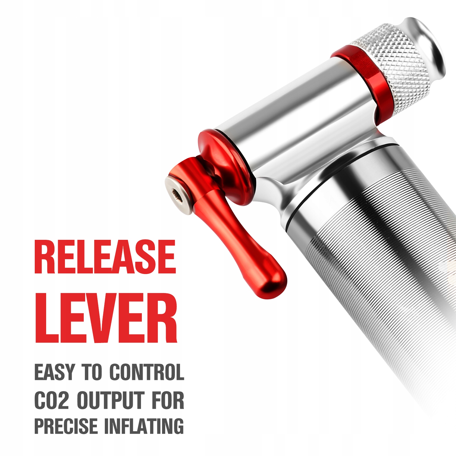 Srebrna pompka do bidonu rowerowego Kolor dominujący srebrny