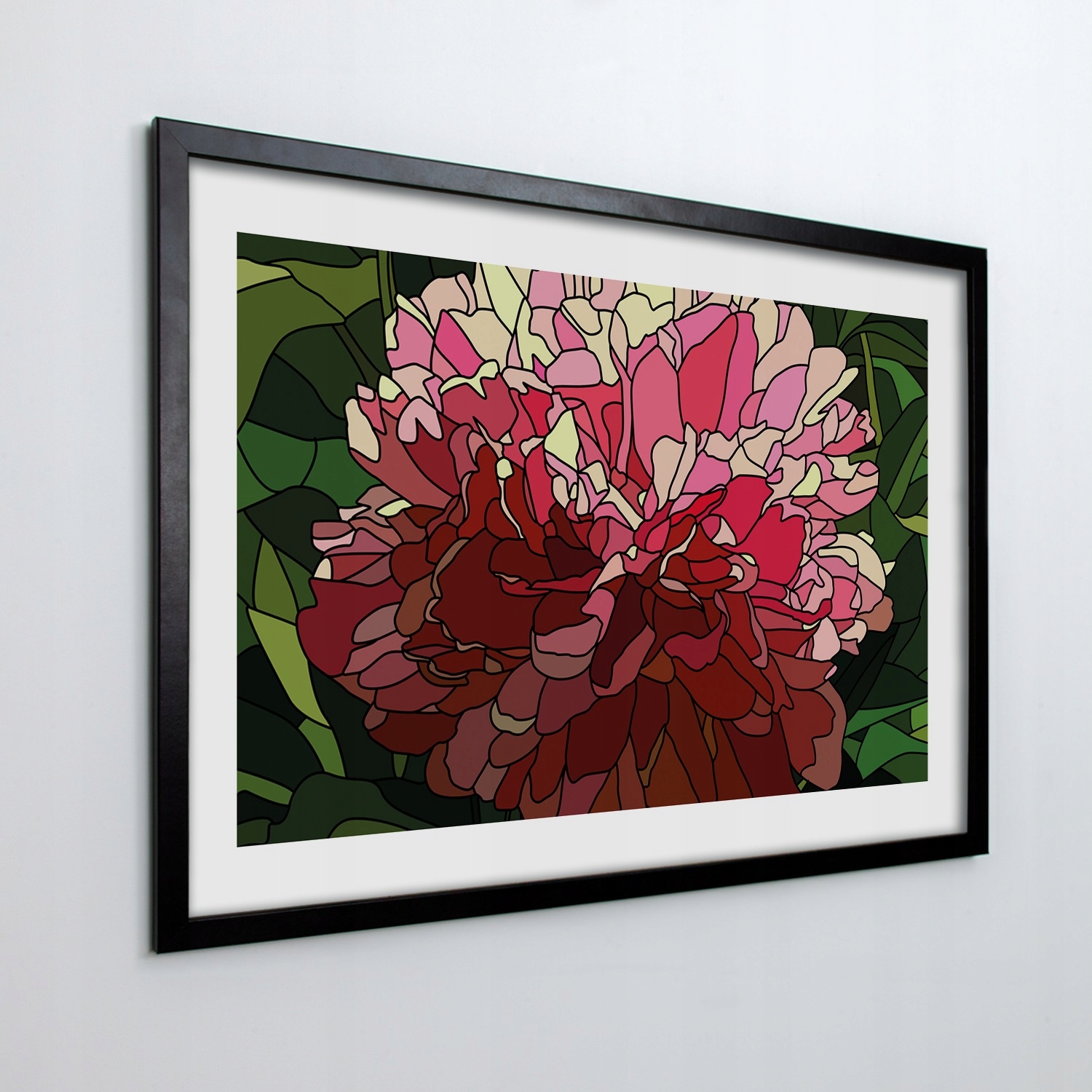 Obraz v ráme na stenu Pivoňka mozaika 100x70 cm