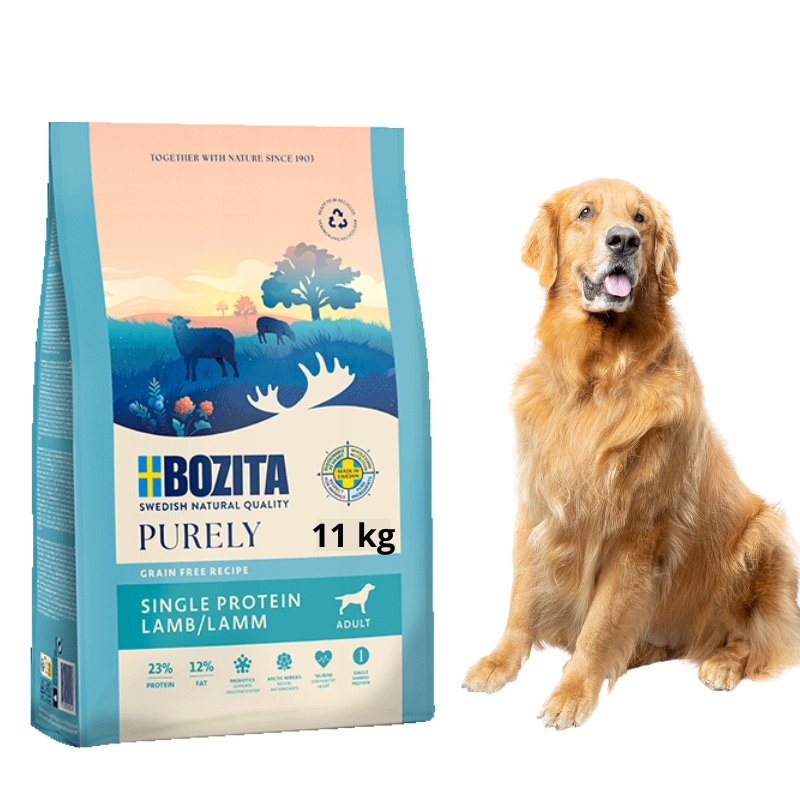 Levně Suché krmivo pro psa Bozita Purely Jehněčí hypoalergenní, bez obilovin, 11 kg