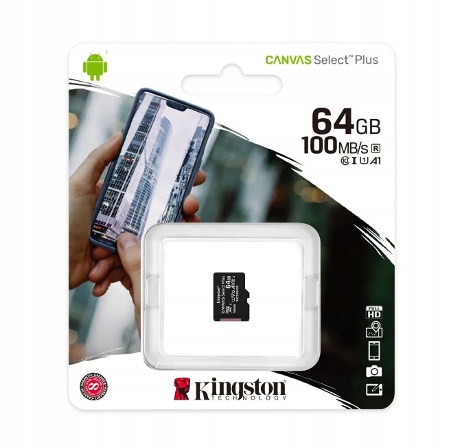 Karta microSD 64GB SDCS2/64GBSP Kingston UHS-I Kod producenta SDCS2/64GBSP