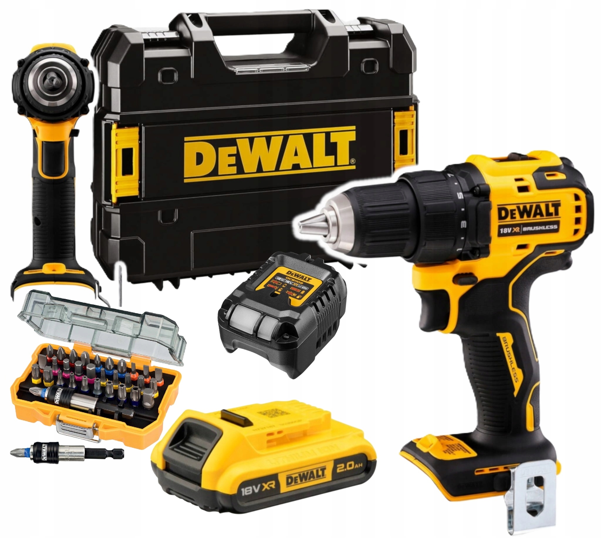 DeWALT DCD709D1T Wiertarko-wkrętarka Udarowa 18V 65nm 2-biegi Zestaw 1x2Ah